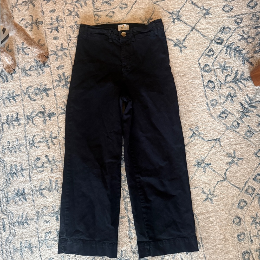 Marine Layer Wide-Leg Casual Pants - Black